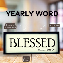 Load image into Gallery viewer, 3D Yearly Word &amp;  Engraved Scripture-Black Frame
